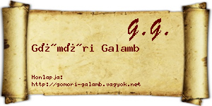 Gömöri Galamb névjegykártya